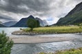 View of Oppstrynsvatnet lake at Geirangerfjord area, Hellesylt - Norway - Scandinavia Royalty Free Stock Photo