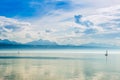 Lake Geneva with beautiful clouds Royalty Free Stock Photo