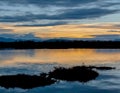 Lake Geneva at dusk Royalty Free Stock Photo