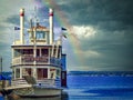 Lake Geneva Lady of the Lake Paddle Wheel Boat Royalty Free Stock Photo