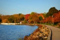 Lake Geneva Shore Path, Fall Colors Royalty Free Stock Photo