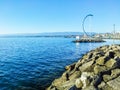 Lake Geneva, Ouchy port, Lausanne, Switzerland Royalty Free Stock Photo