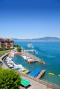 Lake Geneva, port Saint Gingolph Royalty Free Stock Photo