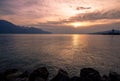 Lake Geneva at sunset Royalty Free Stock Photo