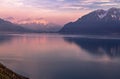 Lake Geneva at sunset Royalty Free Stock Photo