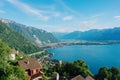 Lake Geneva view from Glion, Switzerland Royalty Free Stock Photo