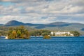 Lake George with the historical Sagamore Hotel Royalty Free Stock Photo