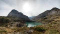 Lake the Gloriettes on the Gave d`Estaube river in the Haute Pyr