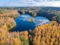 The lake Glubelka in Belarus. Autumn Royalty Free Stock Photo