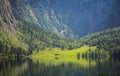 Lake grass and mountain landscape