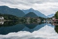 Lake Grundlsee, Austria, cloudy sky Royalty Free Stock Photo