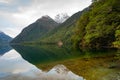 Scenic Lake Gunn, on the Milford Road, Fiordland, New Zealand. Royalty Free Stock Photo