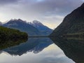 Scenic Lake Gunn, on the Milford Road, Fiordland, New Zealand. Royalty Free Stock Photo