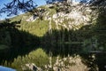 Lake in the Hallstatt mountains in summer on a sunny day