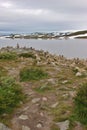 Lake on the Hardanger mountains plateau, in Norway, Europe. Royalty Free Stock Photo