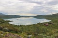 Lake on the Hardanger mountains plateau, Norway, Europe. Royalty Free Stock Photo