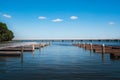 Lake Harris boat docks at Hickory Point Park in Tavares, Florida