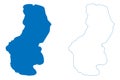 Lake Hawassa or Awasa Africa, Federal Democratic Republic of Ethiopia map vector illustration, scribble sketch map