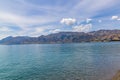 Lake Hawea and the Southern Alps, in Wanaka, Otago, South Island, New Zealand Royalty Free Stock Photo