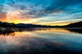 LAKE HEMET, SUNRISE CLOUD REFLECTIONS Royalty Free Stock Photo