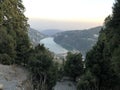 A lake between the hills around Nainital, India