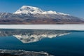 A lake in the Himalayas. Tibet, large lake in the highlands