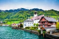 Lake house at Beckenried - Vitznau, Lucerne, Switzerland Royalty Free Stock Photo