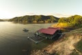 Lake house and sunset Prado, Tolima, Colombia Royalty Free Stock Photo