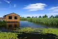 The lake house of wood Royalty Free Stock Photo