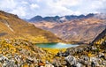 Lake at the Huaytapallana mountain range in Huancayo, Peru Royalty Free Stock Photo