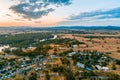 Lake Hume Village and Murray River at dusk. Royalty Free Stock Photo