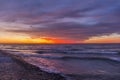 Lake Huron Beach at Sunset Royalty Free Stock Photo