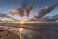 Lake Huron Beach at Sunset Royalty Free Stock Photo