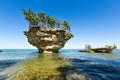 Lake Huron`s Turnip Rock, near Port Austin Michigan Royalty Free Stock Photo