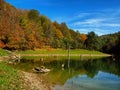 A lake in Hyrcanian forests of Iran during Autumn Royalty Free Stock Photo