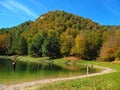 A lake in Hyrcanian forests of Iran during Autumn Royalty Free Stock Photo