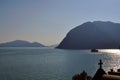 Lake Iseo at sunset, Lombardy, Italy. Royalty Free Stock Photo