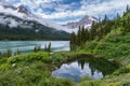 Lake Josephine along the Grinnell Glacier Trail in Glacier National Park Montana USA Royalty Free Stock Photo