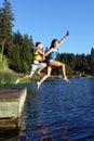 LAKE JUMPING Royalty Free Stock Photo