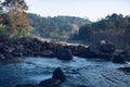 Lake and Jungle landscape of ripple water fall in kerala