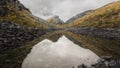 Lake in the khibiny mountains murmansk region Royalty Free Stock Photo