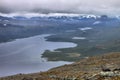 Lake Kilpisjarvi from Saana fell Royalty Free Stock Photo