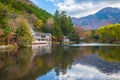 Lake Kinrin-ko in Yufuin, Oita, Japan