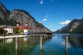 Lake Koenigssee with pilgrimage church Saint Bartolomew in the Berchtesgaden Alps, Germany