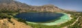 Beautiful lake summer panorama.