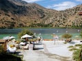 Lake Kournas - the largest freshwater lake in Crete  Greece Royalty Free Stock Photo
