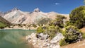 Lake Kulikalon placing between Fan mountains, Tajikistan