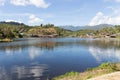 Lake in the Kuomintang Chinese village of Mae Aw or Baan Rak Thai, Mae Hong Son, Thahiland Royalty Free Stock Photo