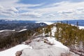 Lake Laberge taiga hill frozen spring Yukon Canada Royalty Free Stock Photo