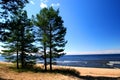 Lake Ladoga. A beach. Royalty Free Stock Photo